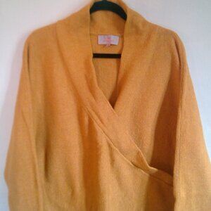 Laurie Felt Yellow Faux Wrap Sweater size XL